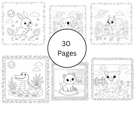 Printable Animal Coloring Book | Digital Download - Image 2