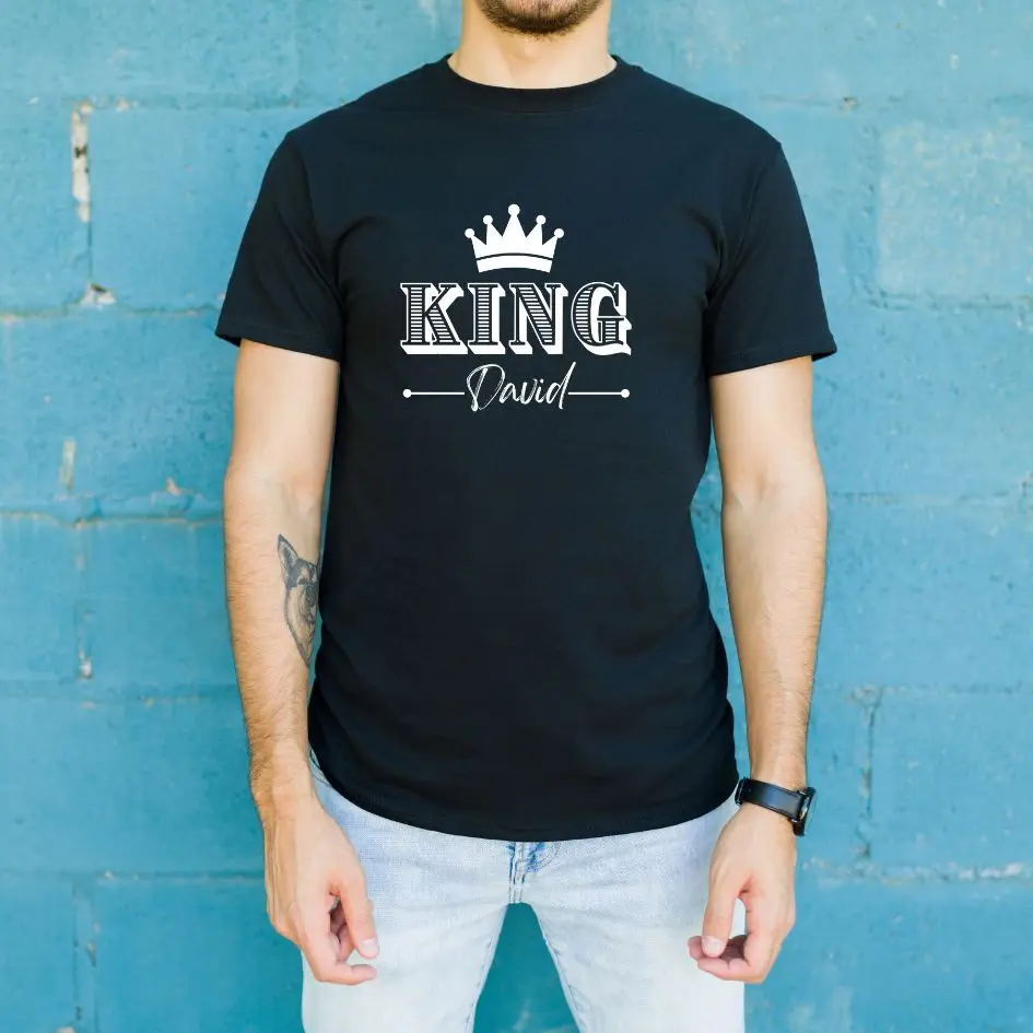 Custom King T-Shirt for Men | Personalized Crown Tee