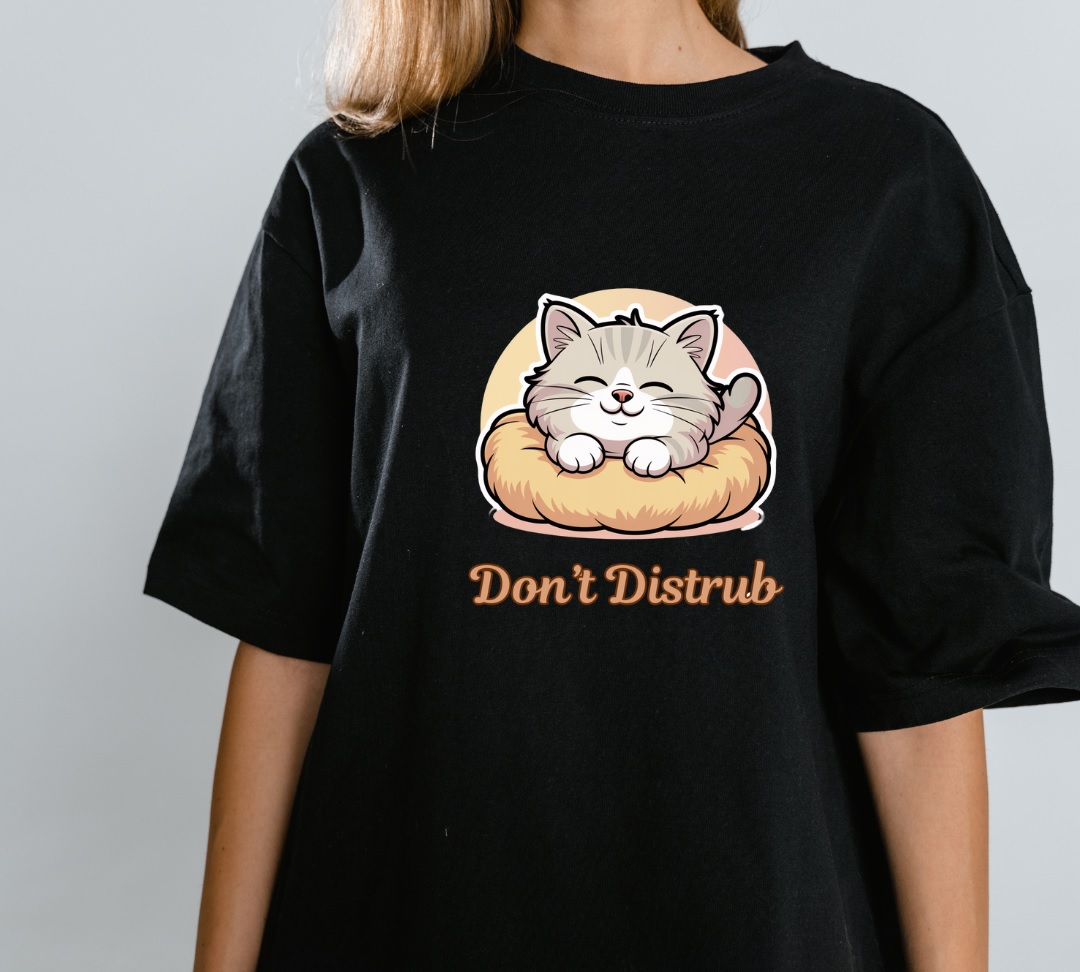 Sleeping Cat “Don’t Disturb” T-Shirt Design | Digital Download - Image 5