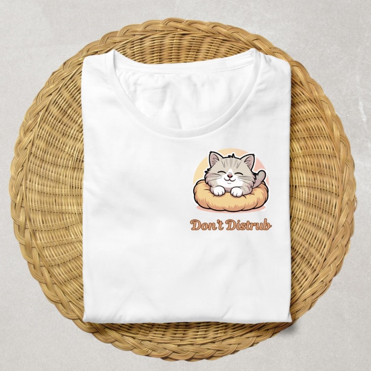 Sleeping Cat “Don’t Disturb” T-Shirt Design | Digital Download - Image 4