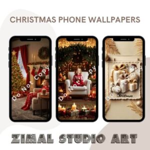 Christmas Phone Wallpapers Set of 20 | Festive Holiday Aesthetic