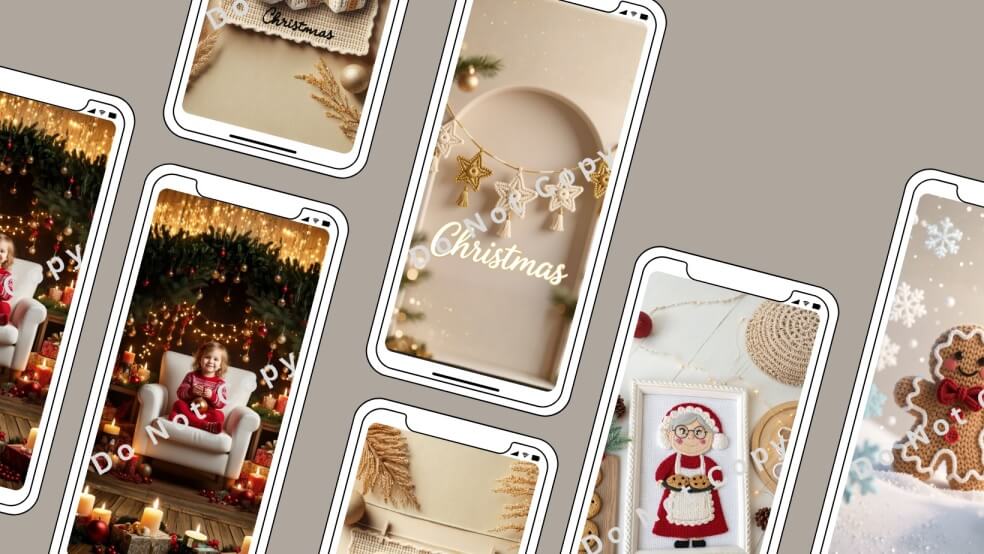 Christmas Phone Wallpapers Set of 20 | Festive Holiday Aesthetic - Image 4