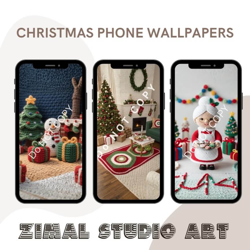 Christmas Phone Wallpapers Set of 10 | Festive Holiday Aesthetic - Image 2