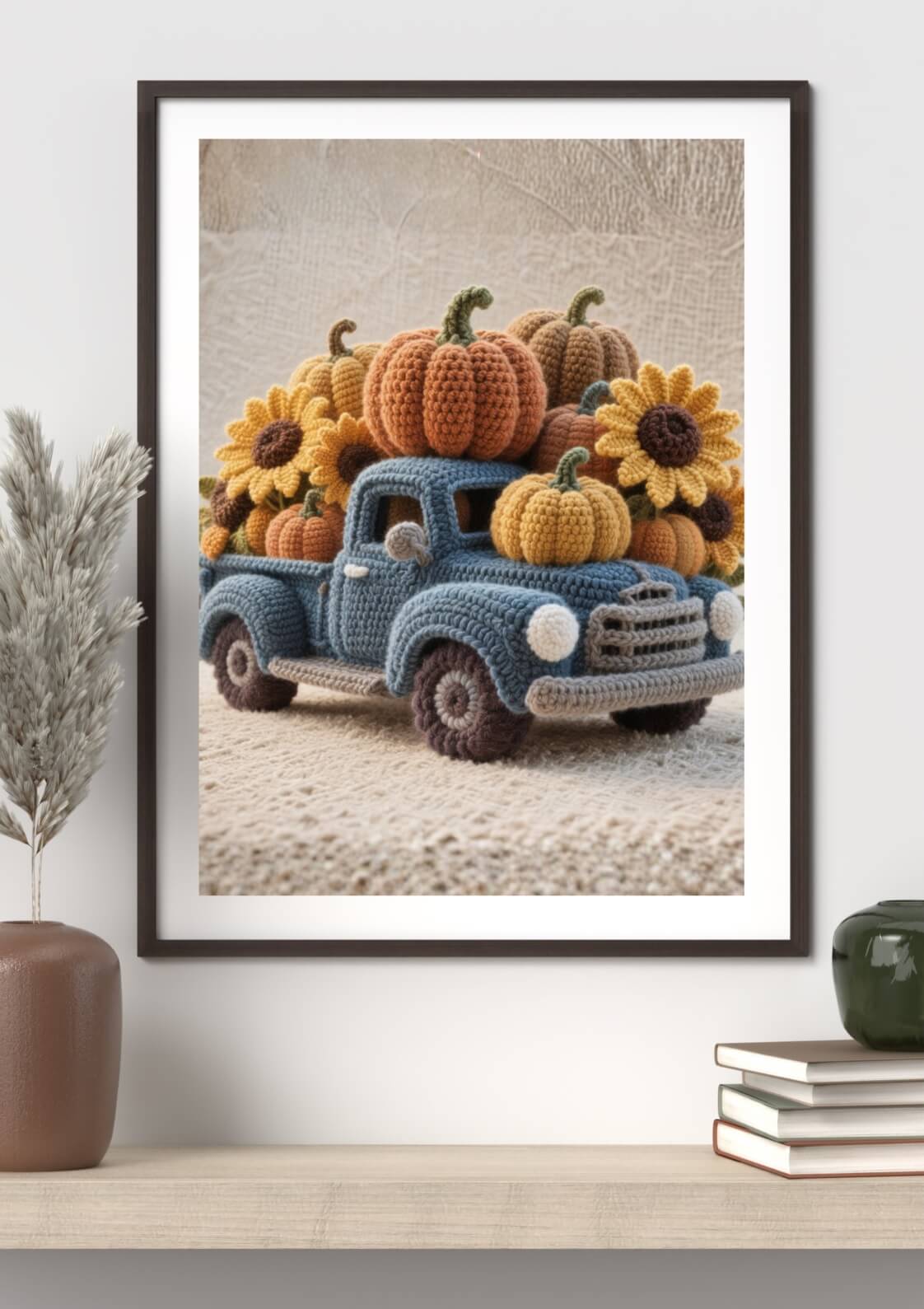 Crochet House Wall Art Set of 3 | Pumpkin and Sunflower Digital Download - Image 4