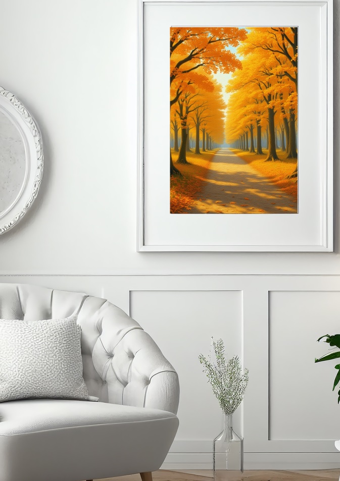 Autumn Pumpkin Tree Landscape Printable Wall Art Set of 3 - Image 3