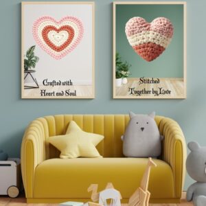 Crochet Heart Wall Art