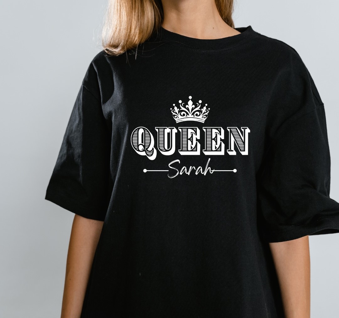 Customize King and Queen Matching T-Shirt Design Digital - Image 2