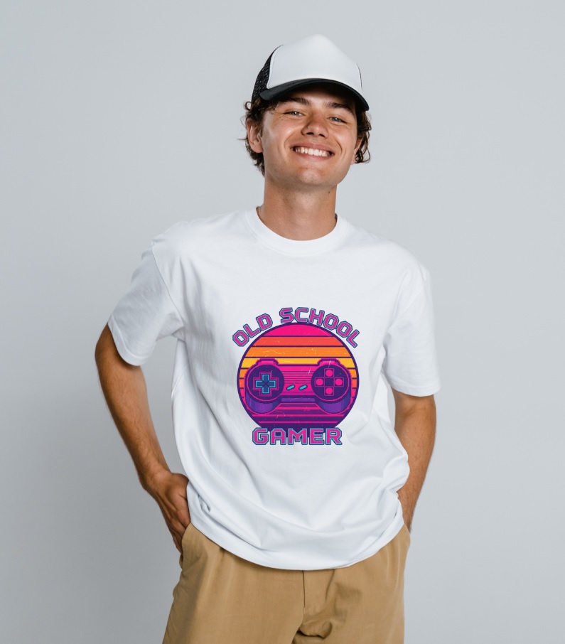 Old School Gamer T-Shirt Design