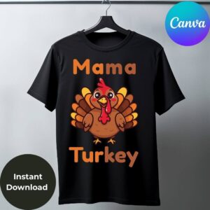 Mama Papa Baby Turkey T-Shirt Design